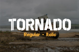 Tornado Typeface: A Rusty Bold Decorative Font for Editorial Design